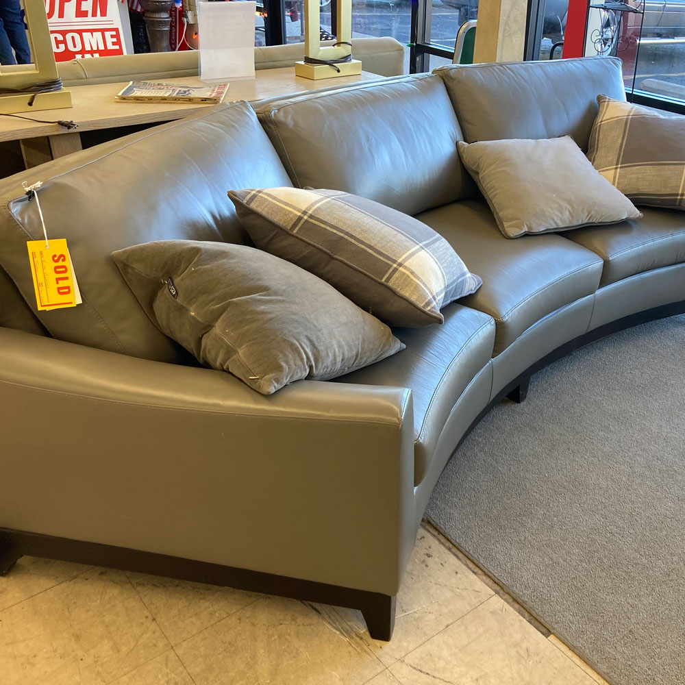 curved leather couch