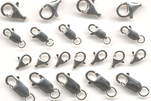 a group of metal clasps