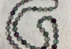 fluorite matte bead necklace with knots between each bead