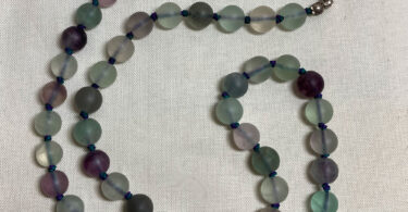 fluorite matte bead necklace with knots between each bead