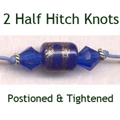 how to tie half hitch knot tightened around beads