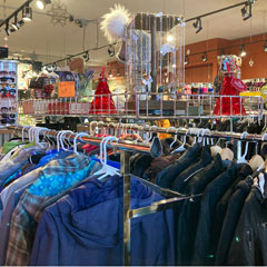 collection of clothing jewelry and ski apparel
