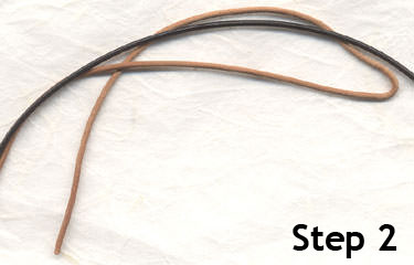 sliding knot tutorial step 2 - how to fold one end