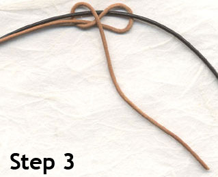 sliding knot tutorial step 3 - start the knot shape