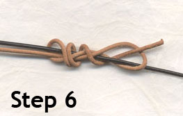 sliding knot tutorial step 6 - anchor the loose end of the knot