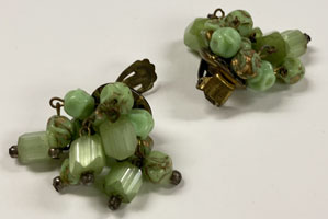 vintage clip earrings Czech glass
