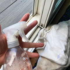 clean sliding door track rag cleaner
