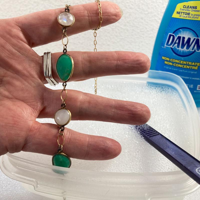 how to clean jewelry dawn dishwashing liquid