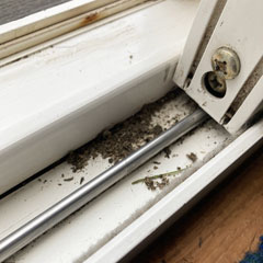 dirt plug under sliding patio door