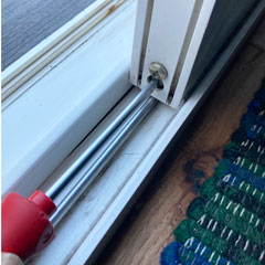 sliding glass door repair adjust roller height