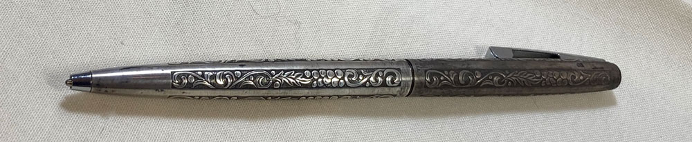 tarnished sterling silver pen