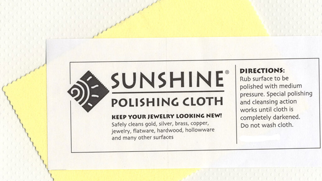 sunshine polishing cloth with instructions