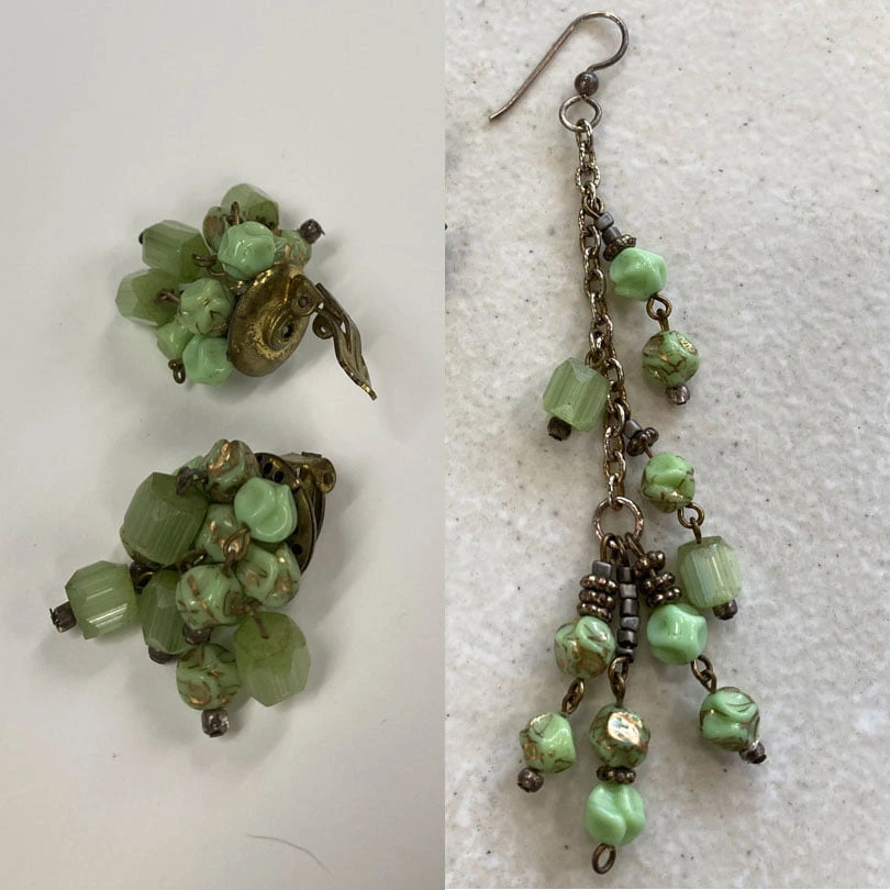 vintage earrings redesigned to new style