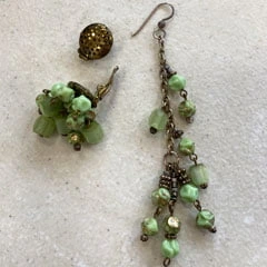 vintage earring left new earring right