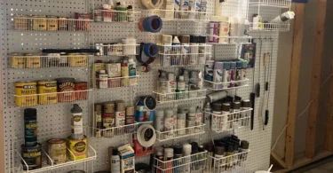 diy storage solutions wire rack peg board wall