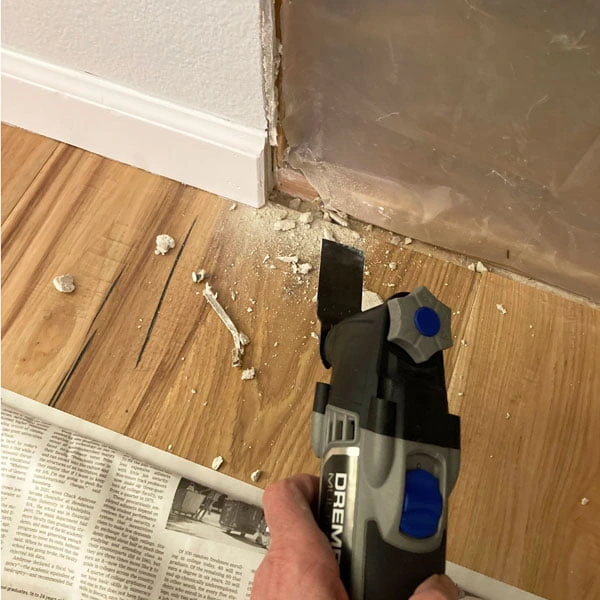 Dremel Multi Max fireplace remodel detail