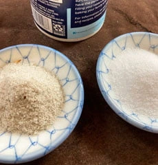 clean artificial flowers with salt before after