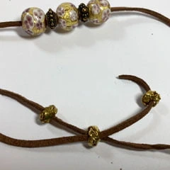 sliding knot adjustable lenght necklace stop beads on ends of lace