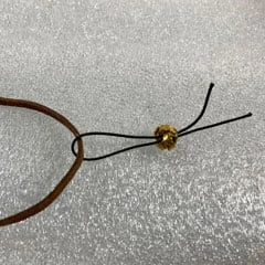 sliding knot adjustable necklace setup for testing leather cord two thicknesses