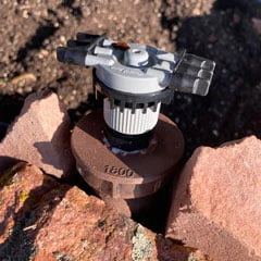 detail of head on drip irrigation diverter