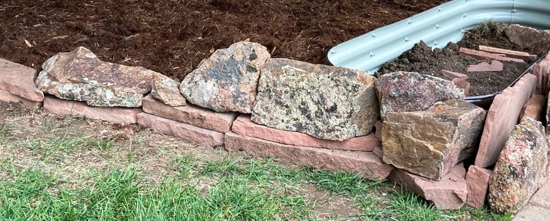 stone wall raised bed planter left side