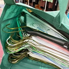 thrift store donation wire hangers for reuse