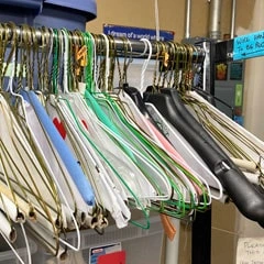thrift store donation wire hangers for dry cleaner
